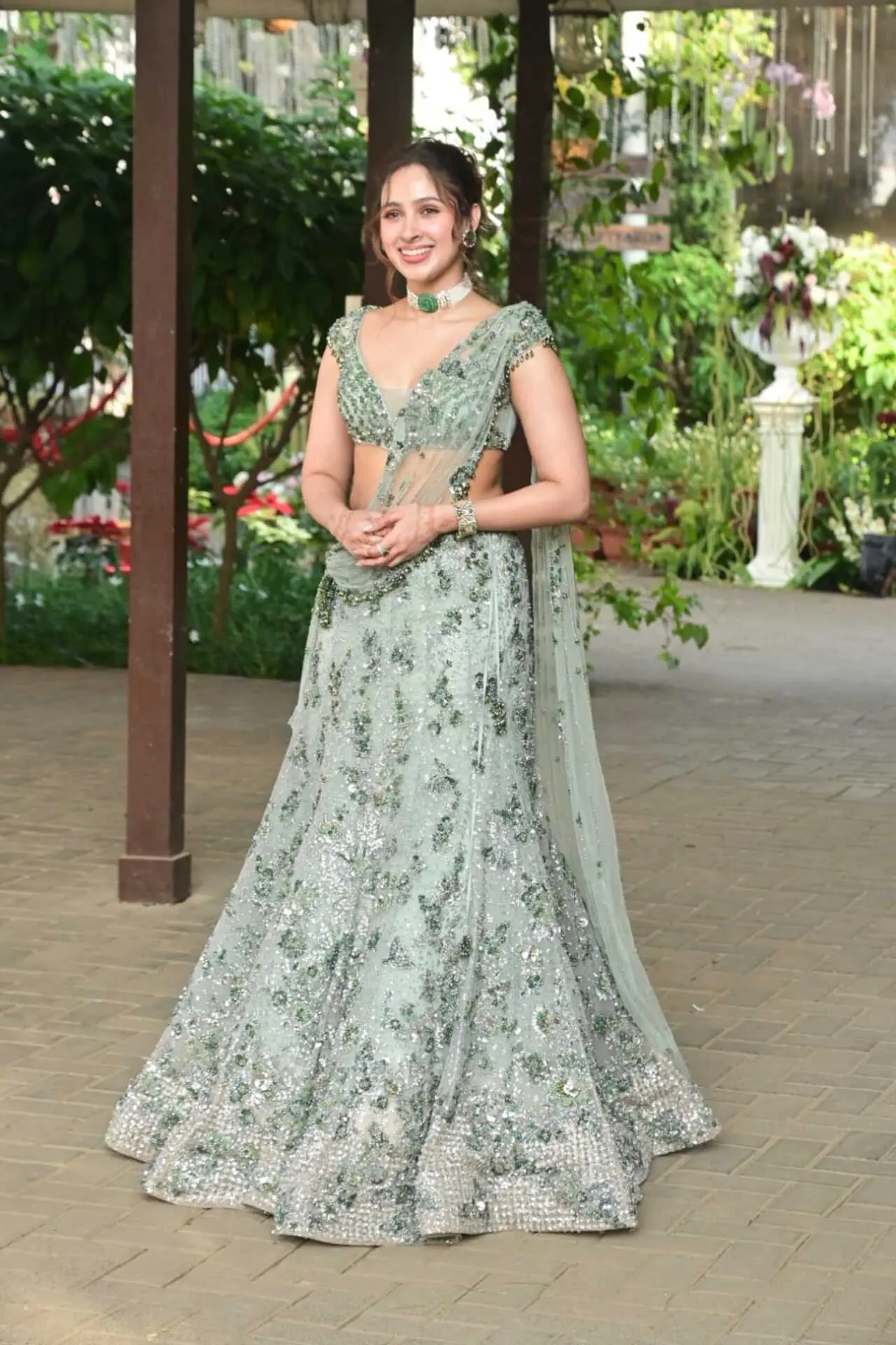 Pashmina Roshan was seen at the wedding festivities of her brother Eshaan Roshan in the city.